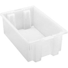 Quantum Storage - 45 Lb Load Capacity Clear Polypropylene Tote Container - Stacking, Nesting, 6" Long x 11" Wide x 18" High - Eagle Tool & Supply