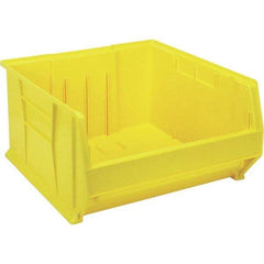 Quantum Storage - 225 Lb Load Capacity Yellow Polypropylene Tote Container - Stacking, 12" Long x 22-1/2" Wide x 23.9" High - Eagle Tool & Supply