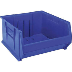 Quantum Storage - 225 Lb Load Capacity Blue Polypropylene Tote Container - Stacking, 12" Long x 22-1/2" Wide x 23.9" High - Eagle Tool & Supply