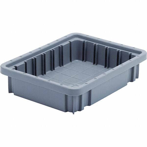 Quantum Storage - 20 Lb Load Capacity Gray Polypropylene Dividable Container - Stacking, 2-1/2" Long x 8.3" Wide x 10.9" High - Eagle Tool & Supply