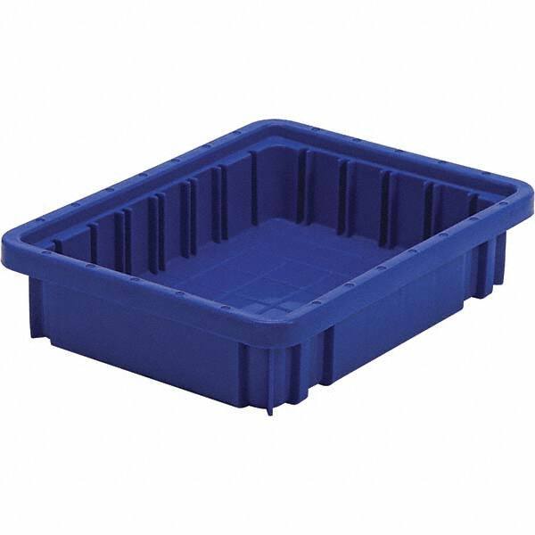 Quantum Storage - 20 Lb Load Capacity Blue Polypropylene Dividable Container - Stacking, 2-1/2" Long x 8.3" Wide x 10.9" High - Eagle Tool & Supply