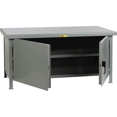 Little Giant - 1 Shelf Storage Cabinet - Steel, 72" Wide x 30" Deep x 34" High - Eagle Tool & Supply