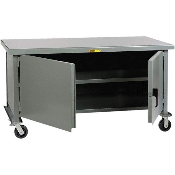 Little Giant - 1 Shelf Mobile Storage Cabinet - Steel, 48" Wide x 30" Deep x 37-1/2" High - Eagle Tool & Supply