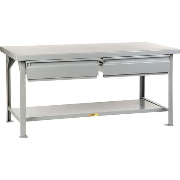Little Giant - 72 Wide x 36" Deep x 34" High, Steel Workbench - Fixed Legs - Eagle Tool & Supply