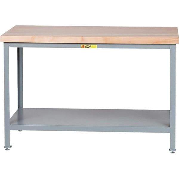 Little Giant - 60 Wide x 30" Deep x 35" High, Steel Butcher Block Top - 2,000 Lb Capacity, 35" High - Eagle Tool & Supply