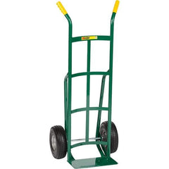 Little Giant - 800 Lb Capacity 49" OAH Hand Truck - Dual Handle, Steel, Flat-Free Microcellular Foam Wheels - Eagle Tool & Supply