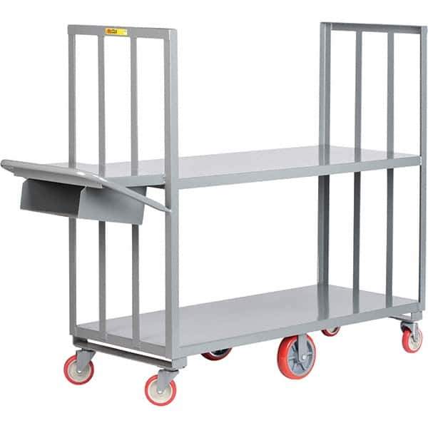 Little Giant - 2,000 Lb Capacity, 24" Wide x 60" Long x 58" High Order Picking Cart - Steel, Polyurethane Casters - Eagle Tool & Supply