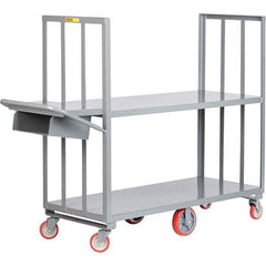 Little Giant - 2,000 Lb Capacity, 24" Wide x 60" Long x 58" High Order Picking Cart - Steel, Polyurethane Casters - Eagle Tool & Supply