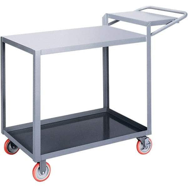 Little Giant - 1,200 Lb Capacity, 24" Wide x 48" Long x 40" High Order Picking Cart - 2 Shelf, Steel, Polyurethane Casters - Eagle Tool & Supply
