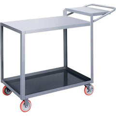 Little Giant - 1,200 Lb Capacity, 24" Wide x 48" Long x 40" High Order Picking Cart - 2 Shelf, Steel, Polyurethane Casters - Eagle Tool & Supply