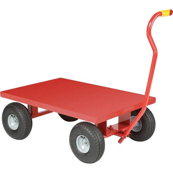 Little Giant - 1,200 Lb Capacity, 24" Wide x 36" Long x 13" High Cart - Steel, Pneumatic Casters - Eagle Tool & Supply