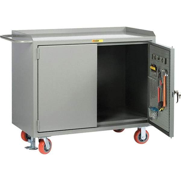 Little Giant - 3,600 Lb Capacity Mobile Workbench with Pegboard Panel - 48" Wide x 43-1/2" High - Eagle Tool & Supply