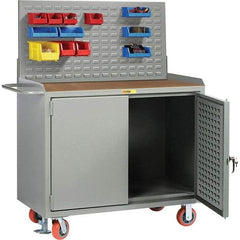 Little Giant - 3,600 Lb Capacity Mobile Workbench with Pegboard Panel - 48" Wide x 43-1/2" High - Eagle Tool & Supply