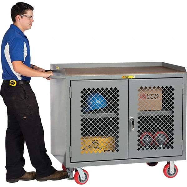 Little Giant - 3,600 Lb Capacity, 1 Shelf, 2 Door Mobile Cabinet - 48" Wide x 43" High - Eagle Tool & Supply