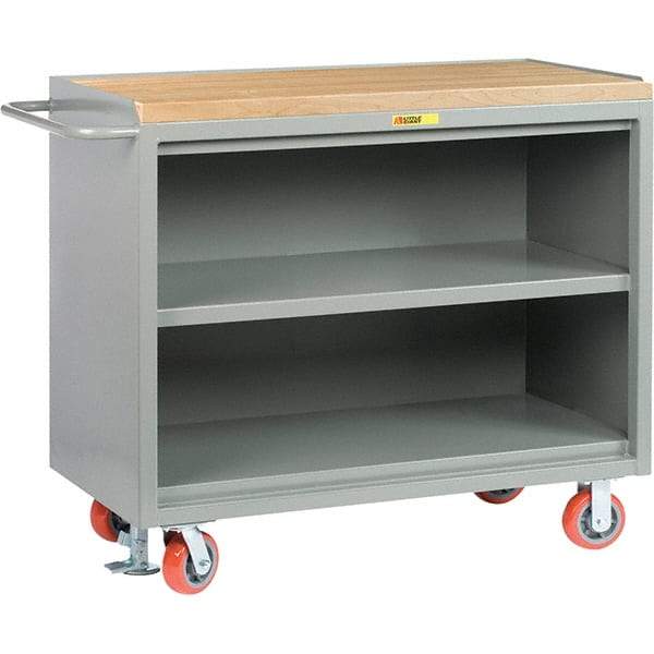 Little Giant - 3,600 Lb Capacity, 1 Drawer Mobile Service Bench - 41" Wide x 24" Deep x 43" High, Steel, Gray - Eagle Tool & Supply