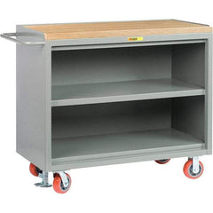 Little Giant - 3,600 Lb Capacity, 1 Drawer Mobile Service Bench - 41" Wide x 24" Deep x 43" High, Steel, Gray - Eagle Tool & Supply