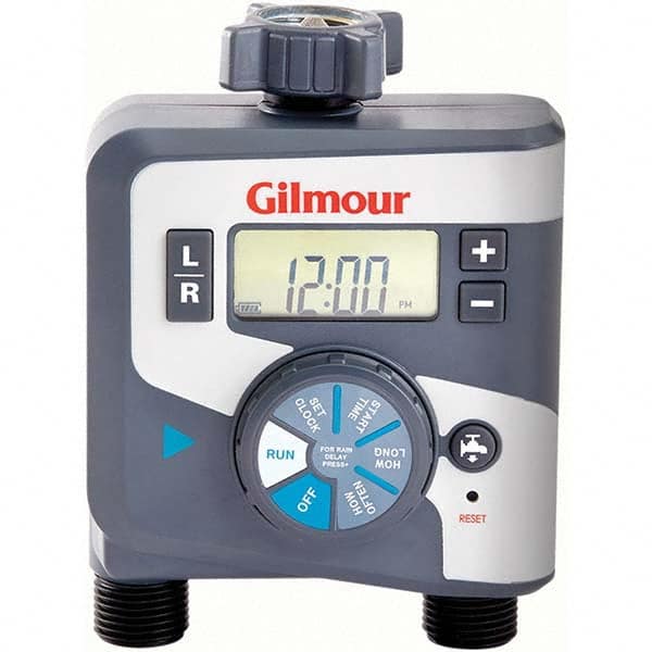 Gilmour - Lawn Sprinkler Timers Type: Auto ON/OFF Dual Outlet Electronic Timer Number of Watering Modes: 1 - Eagle Tool & Supply