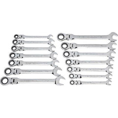 GEARWRENCH - 14 Pc, 12-Point Inch/Metric Combination Wrench Set - Exact Industrial Supply