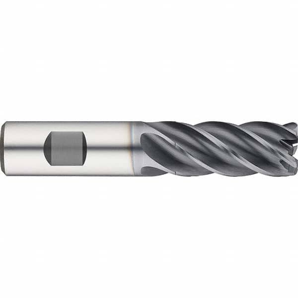 Guhring - 5/16" Diam 5 Flute Solid Carbide 0.06" Corner Radius End Mill - Eagle Tool & Supply