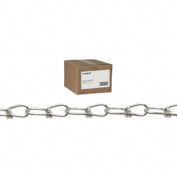 Campbell - Weldless Chain; Type: Double Loop Chain ; Load Capacity (Lb.): 200 ; Trade Size: #1/0 ; Chain Diameter (Decimal Inch): 0.1200 ; Finish/Coating: High Gloss ; PSC Code: 4010 - Exact Industrial Supply