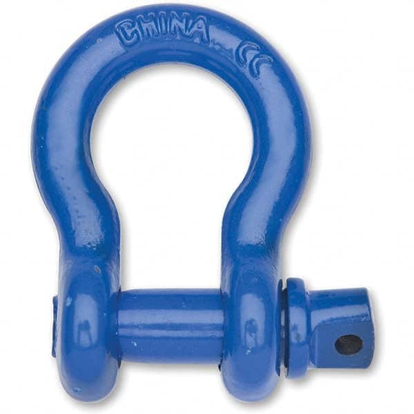 Campbell - Shackles; Nominal Chain Size: 1/2 ; Load Limit (Ton): 2.00 ; Pin Type: Screw ; Material: Forged Steel ; Load Capacity (Lb.): 4,000 - Exact Industrial Supply