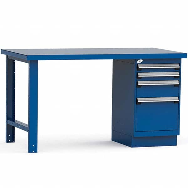 Rousseau Metal - Stationary Work Benches, Tables Type: Work Bench Top Material: Painted Steel - Eagle Tool & Supply