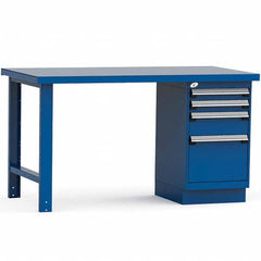 Rousseau Metal - Stationary Work Benches, Tables Type: Work Bench Top Material: Painted Steel - Eagle Tool & Supply