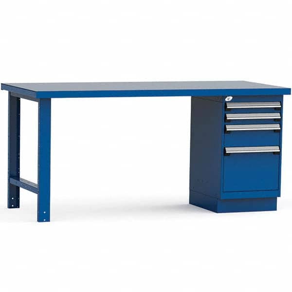 Rousseau Metal - Stationary Work Benches, Tables Type: Work Bench Top Material: Painted Steel - Eagle Tool & Supply