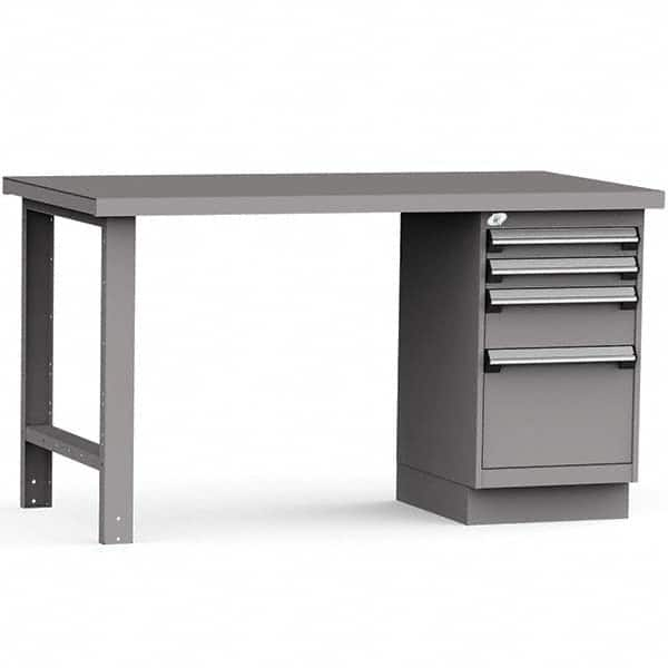 Rousseau Metal - Stationary Work Benches, Tables Type: Work Bench Top Material: Painted Steel - Eagle Tool & Supply