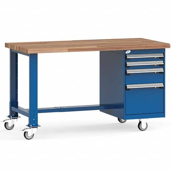 Rousseau Metal - Mobile Work Benches Type: Mobile Workbench Length: 60 (Inch) - Eagle Tool & Supply