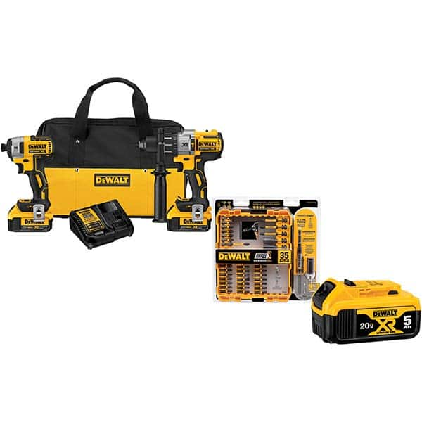 DeWALT - Cordless Tool Combination Kits Voltage: 20 Tools: 1/2" Brushless Hammerdrill, 1/4" Brushless Compact Impact Driver - Eagle Tool & Supply