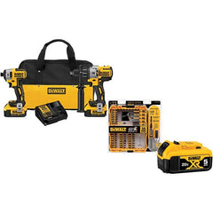 DeWALT - Cordless Tool Combination Kits Voltage: 20 Tools: 1/2" Brushless Hammerdrill, 1/4" Brushless Compact Impact Driver - Eagle Tool & Supply