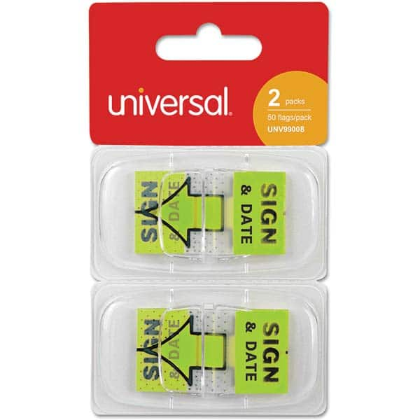 UNIVERSAL - Self-Stick Page Flags Style: Flag Color: Green - Eagle Tool & Supply