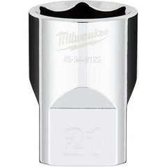 Milwaukee Tool - Hand Sockets Drive Size (Inch): 1/2 Size (mm): 21.0000 - Eagle Tool & Supply