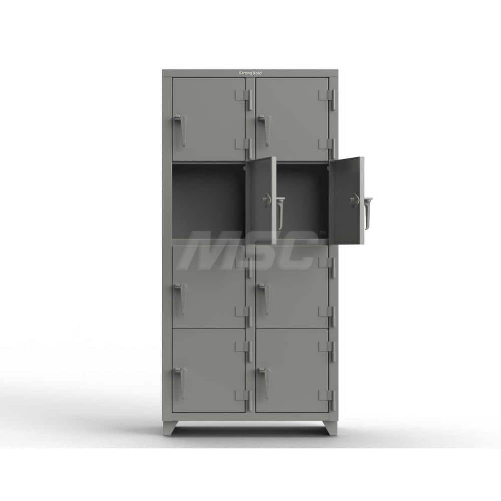 Locker: 36″ Wide, 18″ Deep, 75″ High Dusty Gray, 14-Gauge Steel