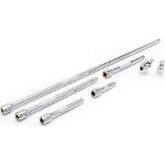 Socket Extension Sets; Tool Type: Extension Set; Drive Size (Inch): 1/4; Number of Pieces: 7.000; Lengths Included (Inch): 2, 3, 4, 6, 10, 14; Finish/Coating: Full Polish Chrome