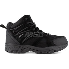 Work Boot: Size 7.5, 4″ High, Leather, Composite Toe Black, Wide Width