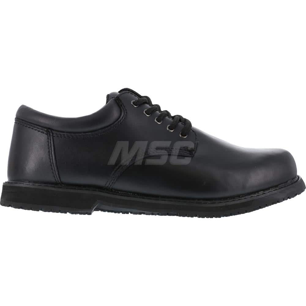 Work Boot: Size 9.5, 2-3/4″ High, Leather, Plain Toe Black, Wide Width