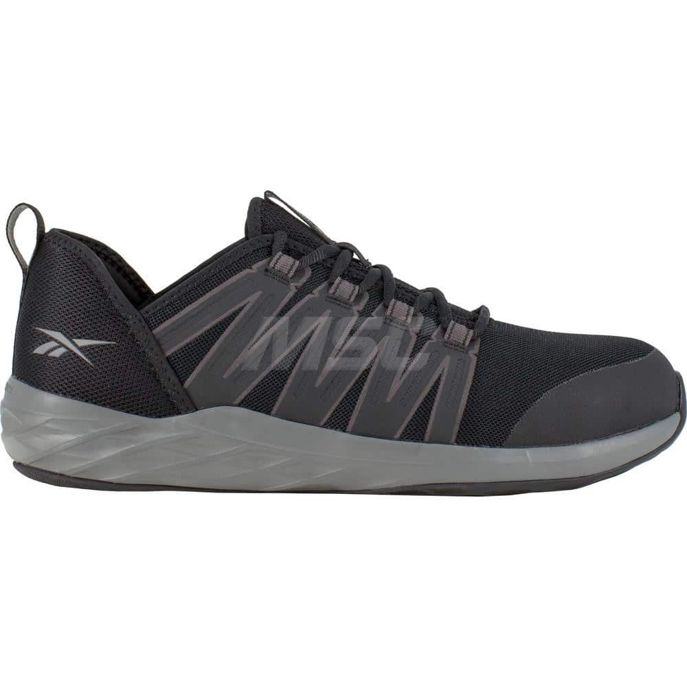 Work Boot: Size 7, 2-3/4″ High, Mesh, Steel Toe Black & Dark Gray, Wide Width