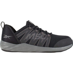 Work Boot: Size 4, 2-3/4″ High, Mesh, Steel Toe Black & Dark Gray, Wide Width
