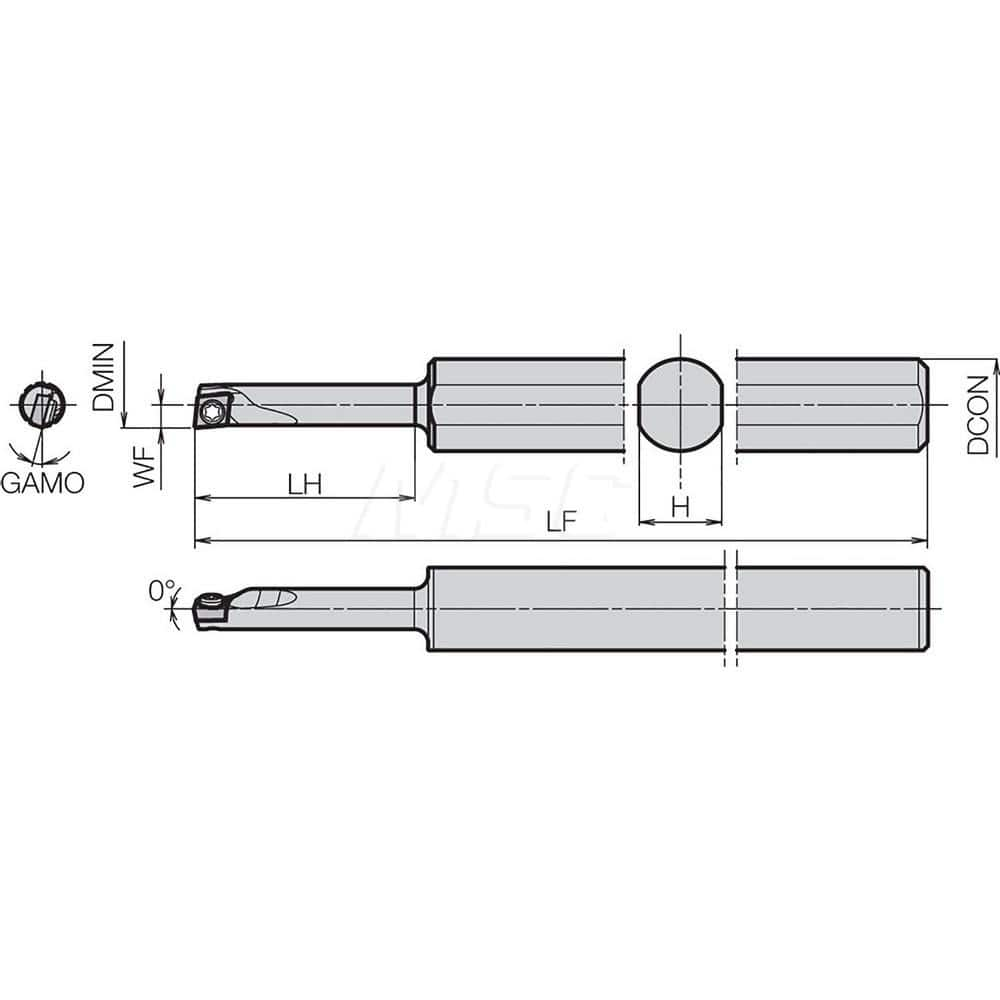 Indexable Boring Bar:  S10HSCLCL0306AE,  6.00 mm Min Bore,  10.00 mm Shank Dia,  N/A Steel Screw,  Uses CCGT1109 ™, CCET1109 ™ & CCMW1109 ™ Inserts