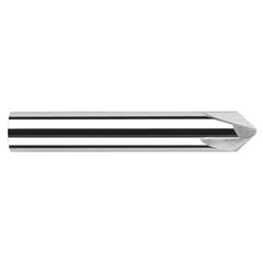 Chamfer Cutters - 0.5000″ (1/2″) Shank Diameter × 75° per side Carbide Flat Chamfer Cutter, 4 Flutes - Exact Industrial Supply