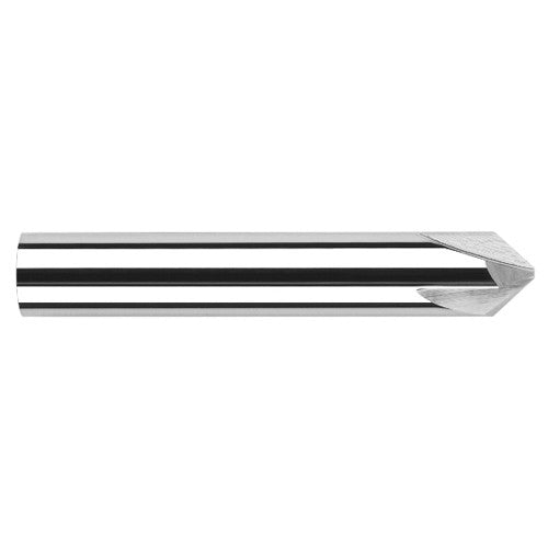 Chamfer Cutters - 0.2500″ (1/4″) Shank Diameter × 15° per side Carbide Flat Chamfer Cutter, 3 Flutes - Exact Industrial Supply