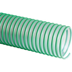 Duct Hose: Polyolefin, 4″ ID, 20 Hg Vac Rating, 12 psi 50' Long, -40 to 225 ° F, Clear & Green