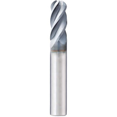 Supermill - Ball End Mills; Mill Diameter (Inch): 1/4 ; Mill Diameter (Decimal Inch): 0.2500 ; Number of Flutes: 4 ; Length of Cut (Inch): 1/2 ; Length of Cut (Decimal Inch): 0.5000 ; Material: Solid Carbide - Exact Industrial Supply