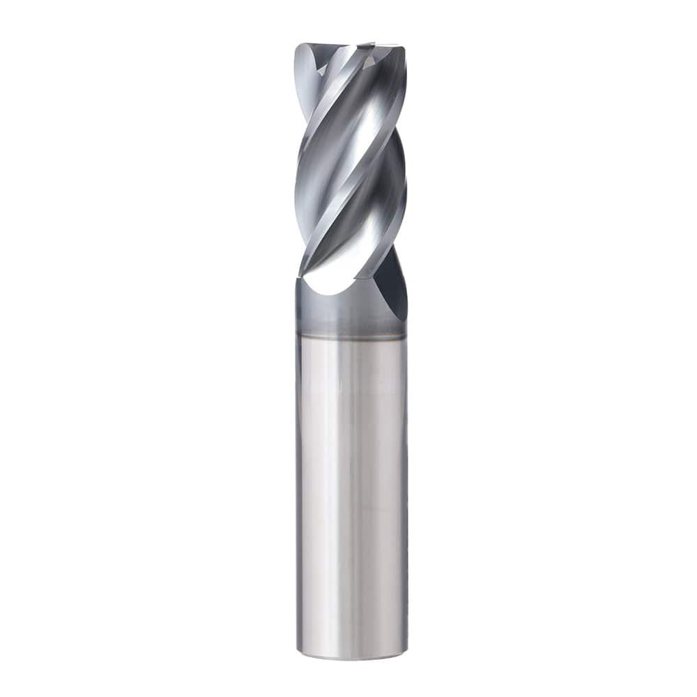 Corner Radius End Mill: 1/2″ Dia, 1″ LOC, 0.045″ Radius, 4 Flutes, Solid Carbide 3″ OAL, 1/2″ Shank Dia, 37 ° Helix, AlCrN Coated, Corner Radius End, Centercutting, Series XPVS