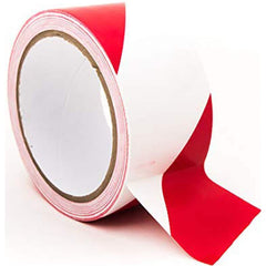 Floor & Aisle Marking Tape: 5″ Wide, 6.5 mil Thick, Rubber Red & White, Smooth Surface, Light-Duty