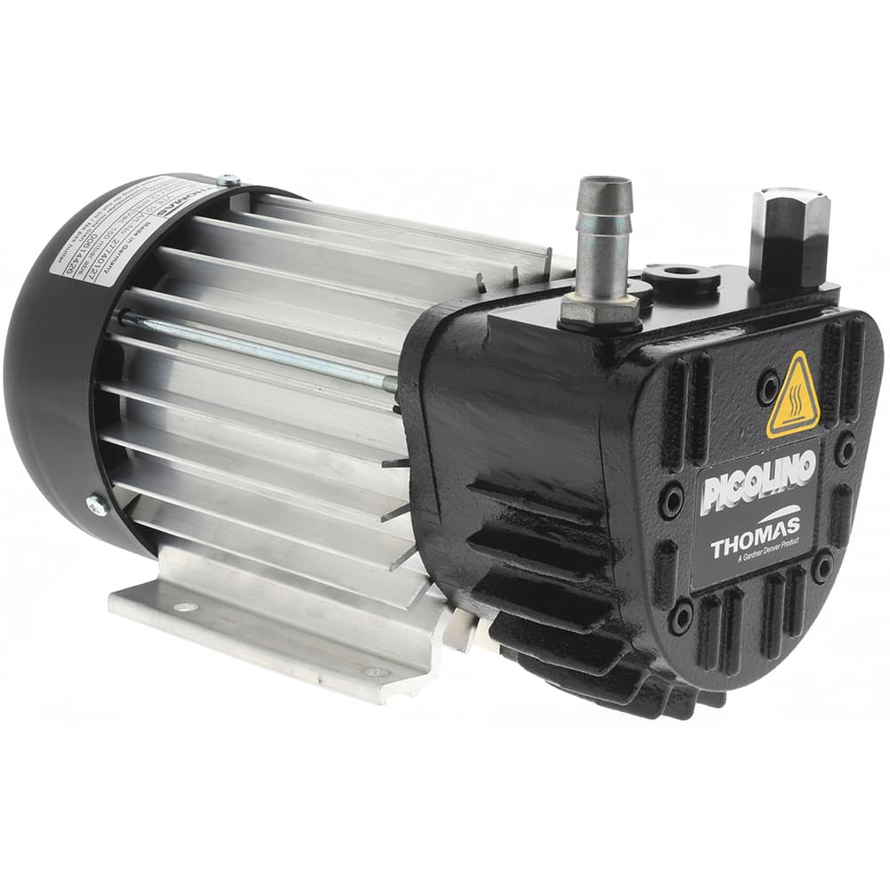 Thomas - Rotary Vane-Type Vacuum Pumps Voltage: 115 VAC Length (Decimal Inch): 10.3900 - Eagle Tool & Supply