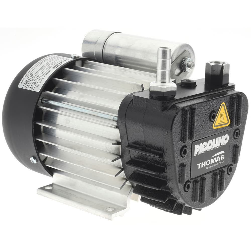 Thomas - Rotary Vane-Type Vacuum Pumps Voltage: 115 VAC Length (Decimal Inch): 8.8200 - Eagle Tool & Supply