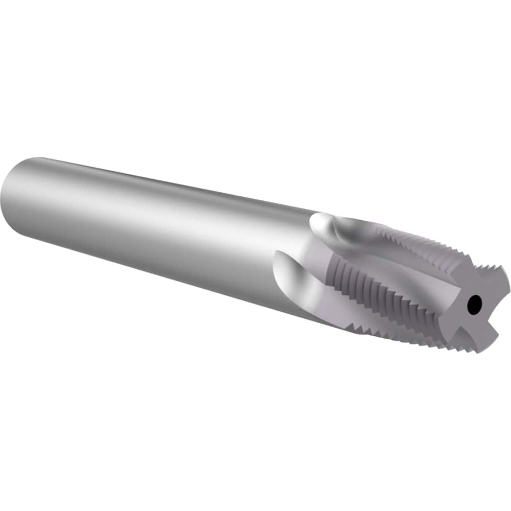 Helical Flute Thread Mill: #1, Internal & External, 5 Flute, Solid Carbide TiAlN Coated